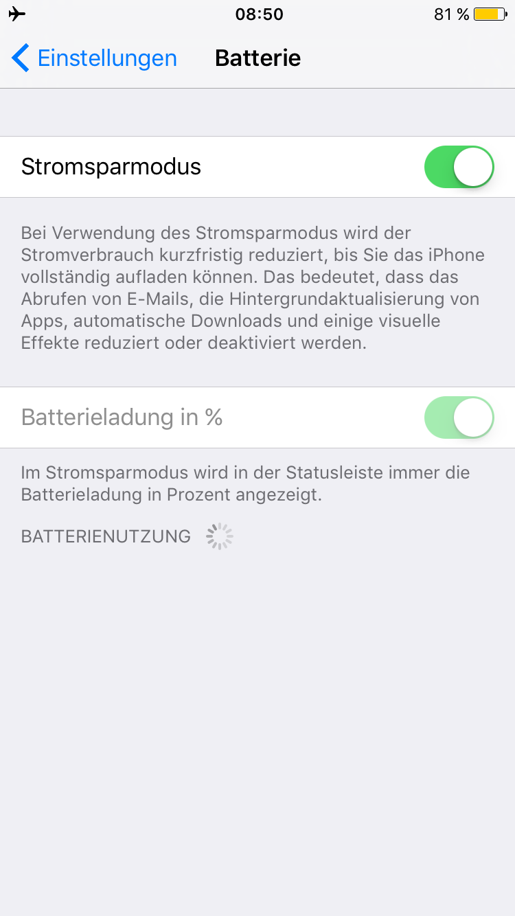 apple-ios-stromsparmodus-an Apple iOS Stromsparmodus an